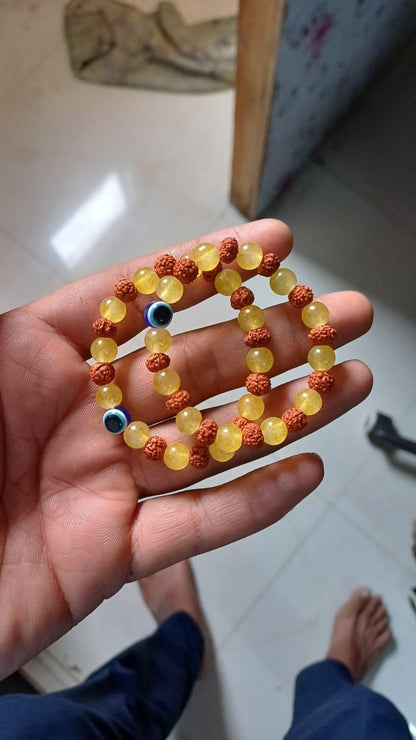Rudraksha & Citrine Bracelet | The Key to Success & Happiness | BUY 1 GET 1 FREE