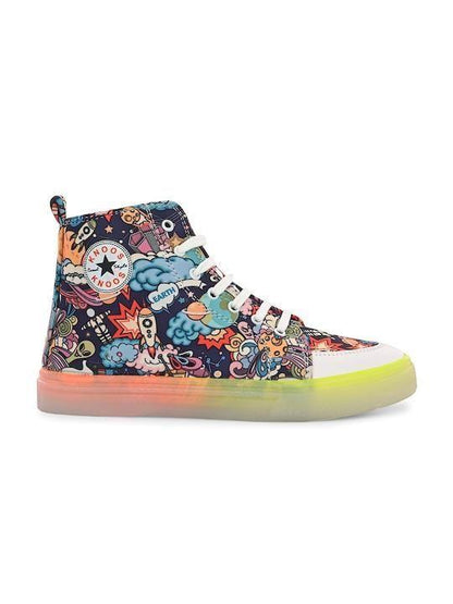 Knoos Men Printed High-Top Lightweight Shoes